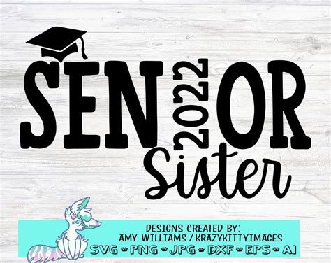Senior 2022 Sister Svg Proud Sister Svg Family Graduation | Etsy
