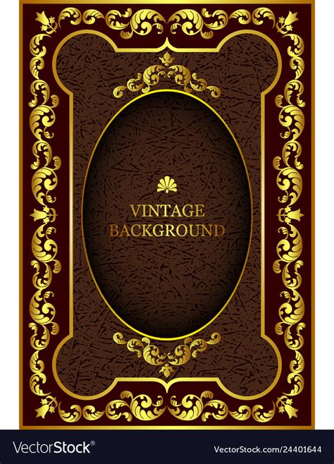 Luxury Vintage Book Cover Royalty Free Vector Image