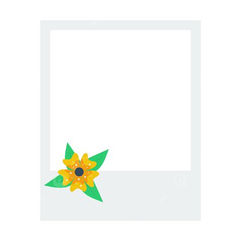 Cute Polaroid Frame With Flower Cute Polaroid Cute Polaroid With