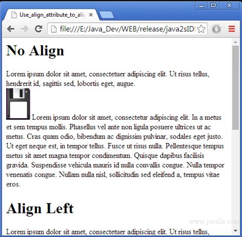 Use Align Attribute To Align Image To Paragraph In Html And Css