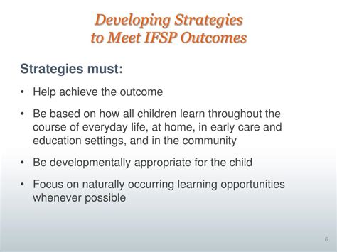 Ifsp Goals Examples
