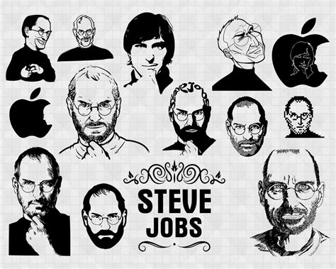 Steve Jobs Svg Apple Brand Famous People Art T Shirt Vector File