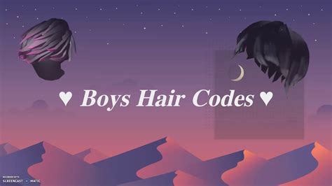 Roblox Boys Hair Codes Youtube