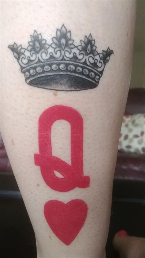 queen of hearts crown tattoo