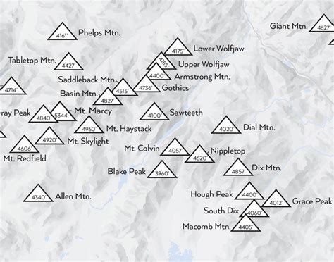 Adirondack High Peaks Map 11x14 Print Best Maps Ever