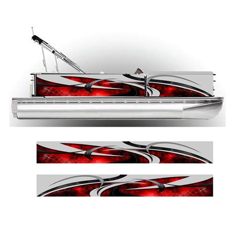 Red Pontoon Boat Wrap Graphic Decal Kit Many Sizes And Etsy