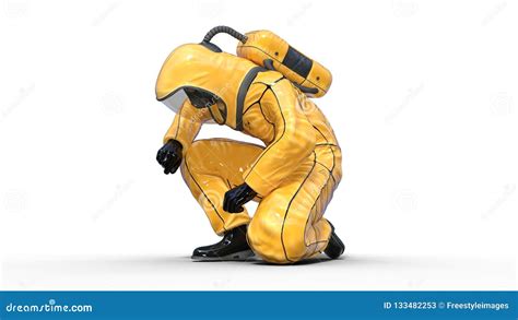 A Man In Hazmat Suit Spraying And Disinfecting Covid19 Coronavirus