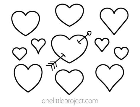 Heart Outline Free Printable Heart Shapes And Templates