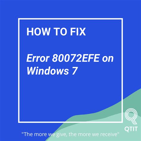 Patch To Fix Update Error 80072efe On Windows 7