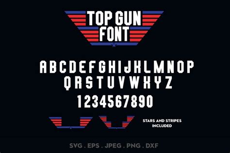 Top Gun Font Svg Bundle Font From A To Z Svg Commercial Use Etsy