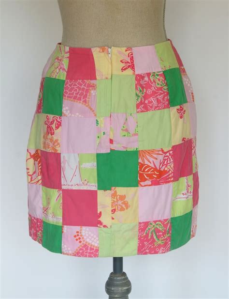 Vintage Lilly Pulitzer Patchwork Skirt Size 2 Lilly Gem