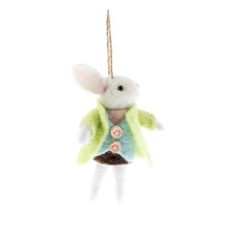 Hanging Bunny With Jacket Felt Decoration 15cm Hobbycraft
