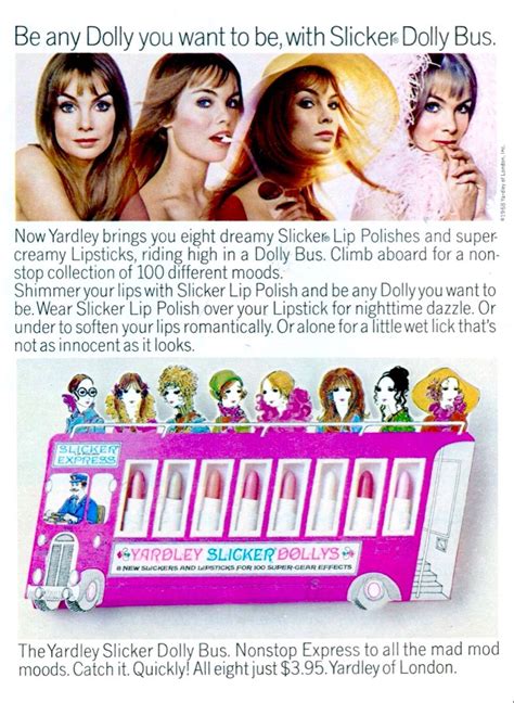 yardley ‘slicker ‘slicker dolly lipstick advertisement 1968 yardley creamy lipstick