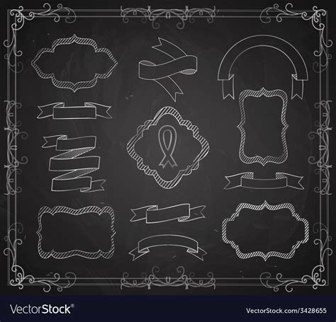 Set Chalkboard Banners Royalty Free Vector Image