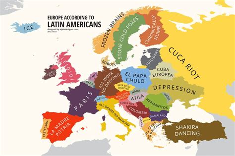 Mapping Stereotypes Alphadesigner Map Funny Maps Europe
