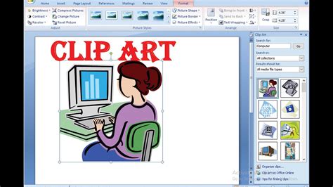 Clip Art In Ms Word Youtube