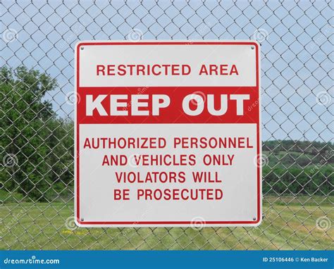 Keep Out Sign On A Chain Link Fence Royalty Free Stock Image Image