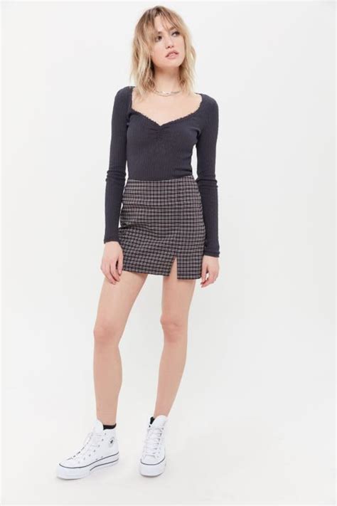 Uo Darren Notched Pelmet Mini Skirt Urban Outfitters Singapore