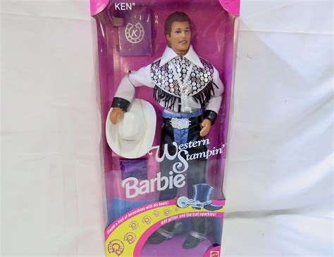 Western Ken Barbie Doll Mattel Nrfb Superstar