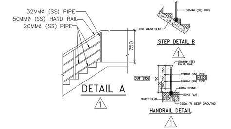 Stair And Hand Rail Detail Of A Building Download Autocad Dwg File