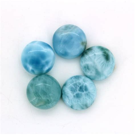 Top Quality Natural Blue Larimar 12x12mm Round Smooth Polished Etsy