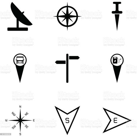 Map Icon Set Stock Illustration Download Image Now Direction