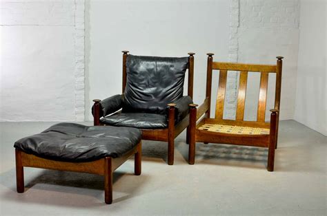 Height 79 cm width 61 cm depth 94 cm weight 47 kg. Sturdy Mid-Century Black Leather Scandinavian Lounge Chair ...