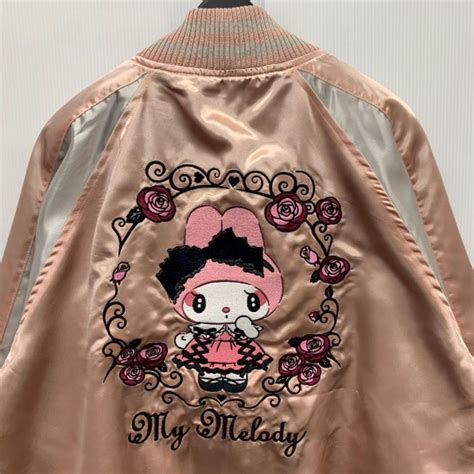 Sanrio My Melody Satin Embroidery Jacket Black Pink Silver New L From Japan Ebay