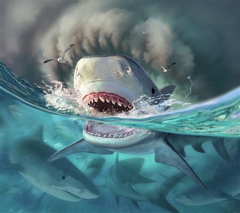 Tiger Sharks Digital Art By Jerry Lofaro Fine Art America