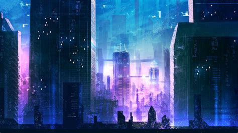 Download 1920x1080 Wallpaper Futuristic City Buildings