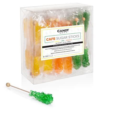 Candy Envy Citrus Cafe Sugar Sticks 36 Individually Wrapped Sugar