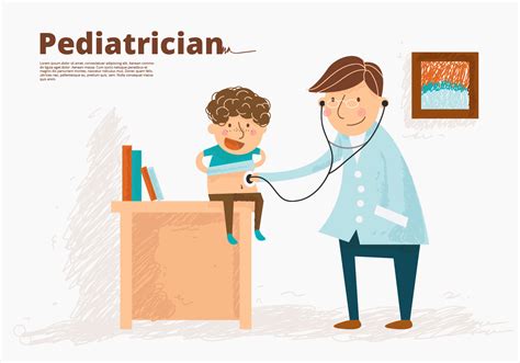 Pediatrician Doctor With Children Vector Illustration 158096 Vector Art