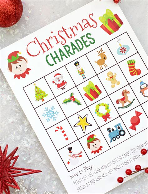 christmas charades free party game printable the shab