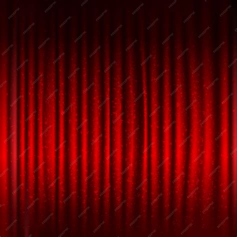 Premium Vector Red Stage Curtain With Black Border And Glitter With