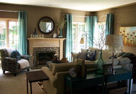 Teal And Brown Living Room Decor