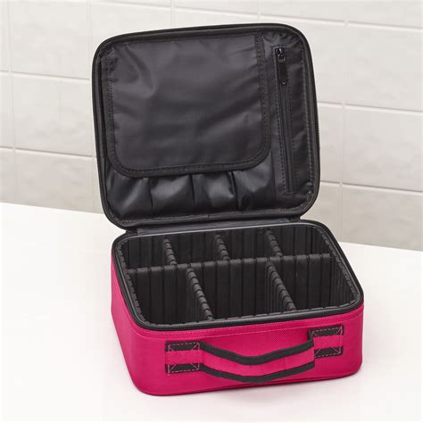 Makeup Organizer Case With Adjustable Dividers Portable Travel Bag