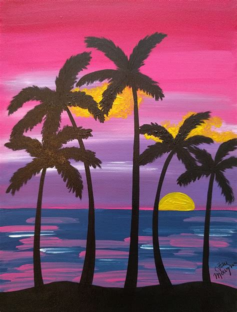 Palm Trees Print Colorful Palm Tree Art Summer Painting