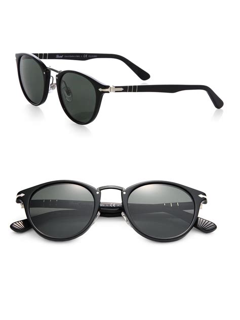 Persol 47mm Round Sunglasses In Black Lyst