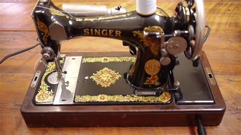 Antique Vtg 1926 Singer Sewing Machine Handcrank Electric Bentwood Case