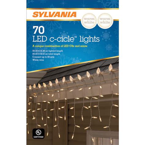 Sylvania 70 Count Warm White LED Christmas Icicle Lights 9 Ft V13001
