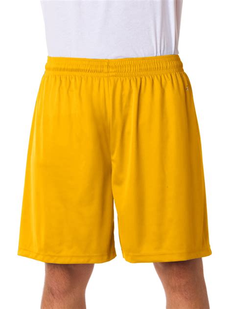 Gold Athletic Mens Shorts Adult Sports Yellow Golden Polyester