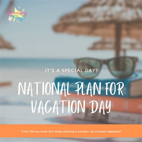 Lets Celebrate 2021 National Plan For Vacation Day