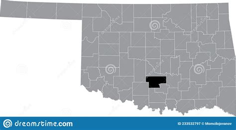 Location Map Of The Garvin County Of Oklahoma Usa Stock Vector