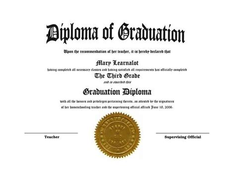 Homeschooling Diplomas Quick Easy Template For Home School Awards
