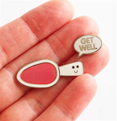 Get Well Soon Enamel Pin Badges By Rock Cakes