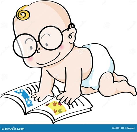 Reading Baby Stock Illustration Illustration Of Cartoon 43201322