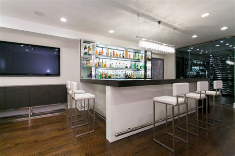 African Wenge And Metal Contemporary Home Bar New York By