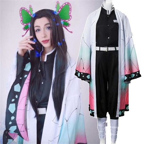 Demon Slayer Kimetsu No Yaiba Kochou Shinobu Cosplay Kimono Costume