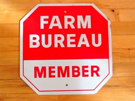 Original Bright Colored Vintage Farm Bureau Member Metal Stop Sign Ebay