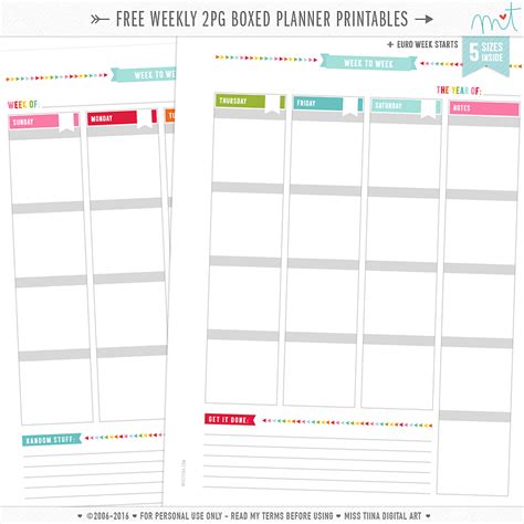 printable planner sheets planner template